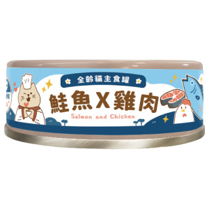 Fudotime 飼糧倉 全齡貓主食罐-鮭魚Ｘ雞肉 80g
