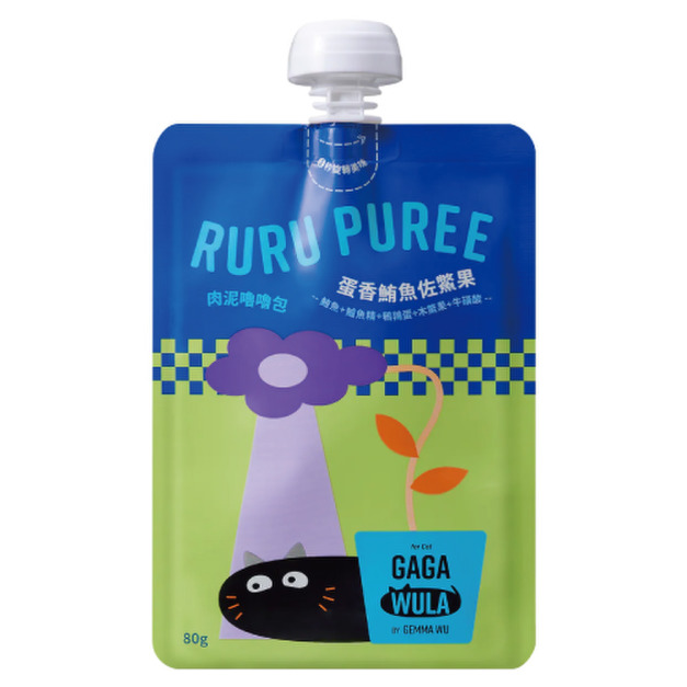 GAGAWULA RURU PUREE 肉泥嚕嚕包-蛋香鮪魚佐鱉果 80g