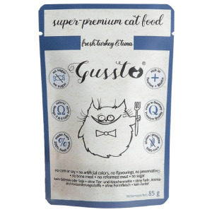 Gussto 惡魔喵 天然無穀有機主食包-6號 美味火雞+鮪魚 85g