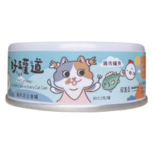 HOMIHA 好米亞 好罐道肉泥主食罐-雞肉鱸魚 80g