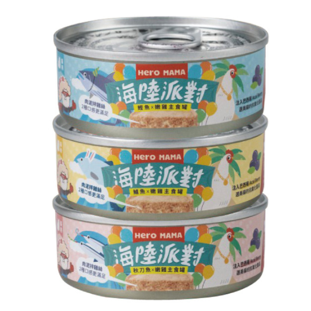HeroMama 海陸派對主食罐80g-綜合隨機口味24罐/箱