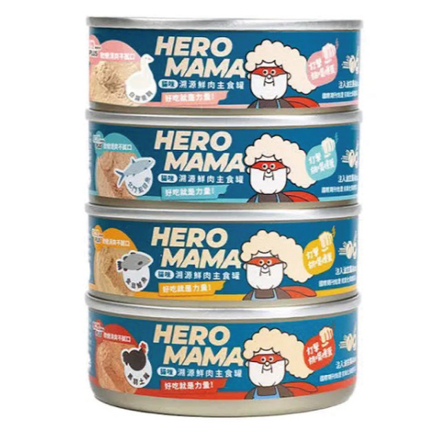 HeroMama 溯源鮮肉主食罐80g-綜合隨機口味24罐/箱