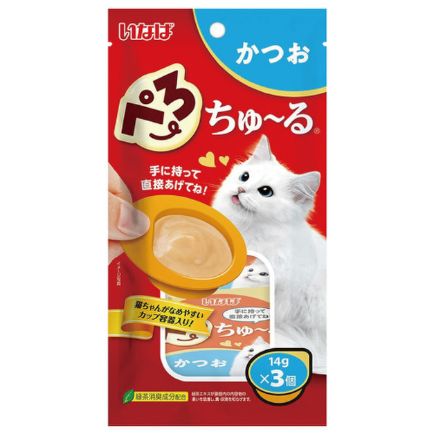 CIAO INABA 啾嚕肉泥杯-化毛鮪魚 14gx3個