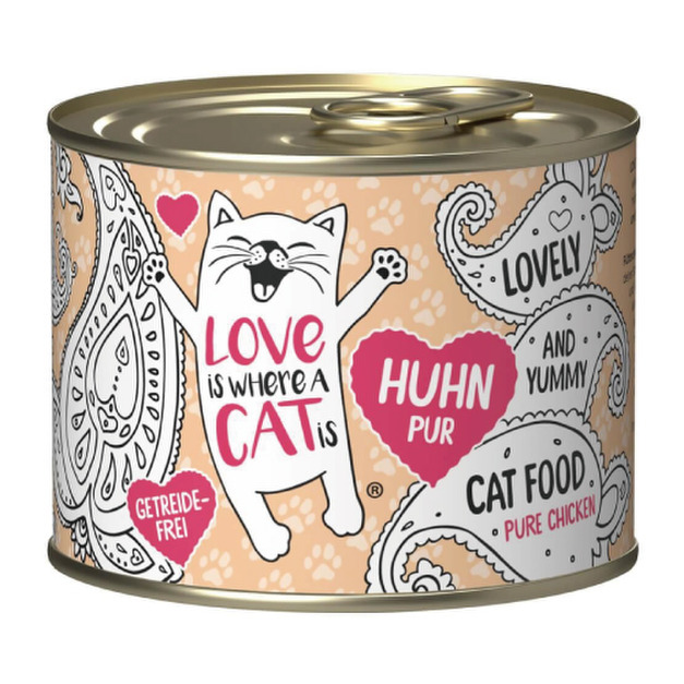 LOVE IS WHERE A CAT IS 愛貓之心 貓咪無穀主食罐-純雞肉(單一純肉) 200g
