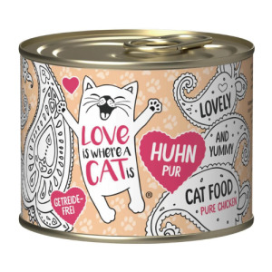 LOVE IS WHERE A CAT IS 愛貓之心 貓咪無穀主食罐-純雞肉(單一純肉) 200g