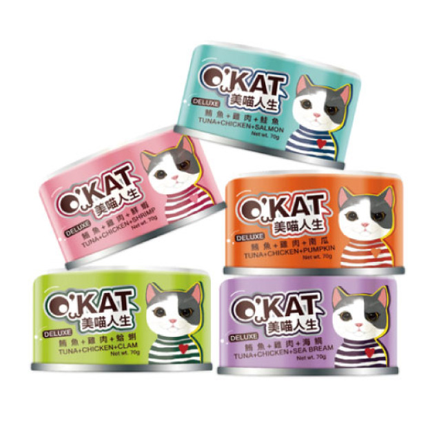O'KAT 美喵人生 無膠鮮肉罐-隨機口味24罐/箱