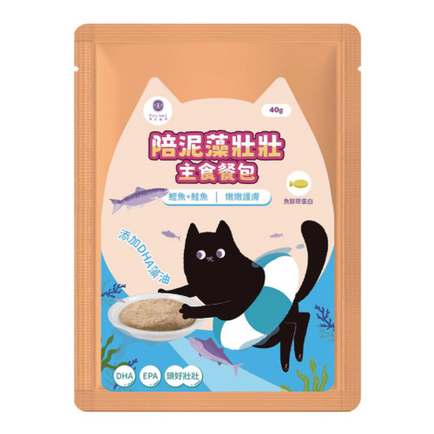 Pets Need 霈尼 陪泥藻壯壯主食餐包-鰹魚+鮭魚∣嫩嫩護膚 40g