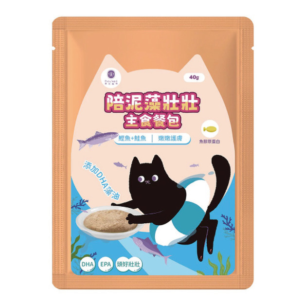 Pets Need 霈尼 陪泥藻壯壯主食餐包-鰹魚+鮭魚∣嫩嫩護膚 40g