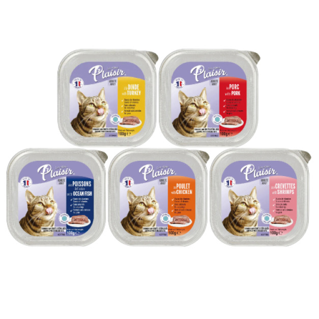 Plaisir 法樂食 貓咪主食餐盒100g-隨機口味 16盒/箱