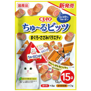 CIAO 迷你夾心肉泥捲餅乾-鮪魚+雞肉 12gx15入