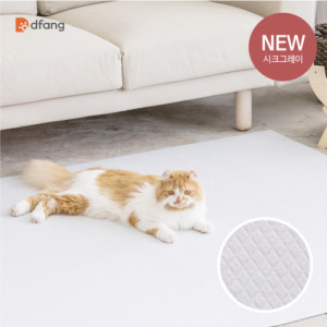 韓國製 dfang迪邦 奈米膜耐抓寵物遊戲地墊-加厚款時尚灰白 (180x140cm7mm整片式)