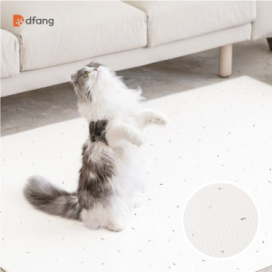 韓國製 dfang迪邦 奈米膜耐抓寵物遊戲地墊-加厚款白色點綴  (180x140cm7mm整片式)