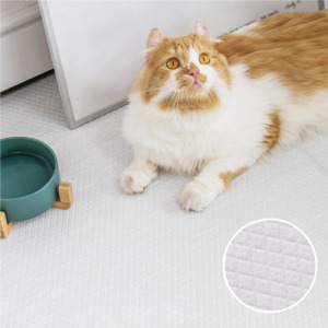 韓國製 dfang迪邦 奈米膜耐抓寵物遊戲地墊-加厚款時尚灰白(120x140cm可裁切兩折)