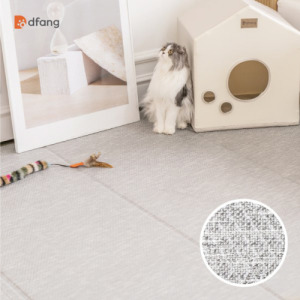 韓國製 dfang迪邦 奈米膜耐抓寵物遊戲地墊-加厚款極簡墨灰 (240x140cm可裁切四折)