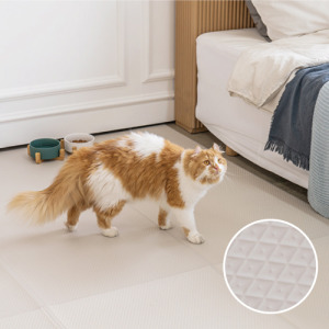 韓國製 dfang迪邦 奈米膜耐抓寵物遊戲地墊-加厚款簡約素灰 (240x140cm可裁切四折)