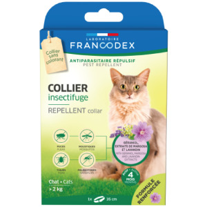 法國 Francodex 法典 新綠野防水驅蟲頸圈-貓>2kg