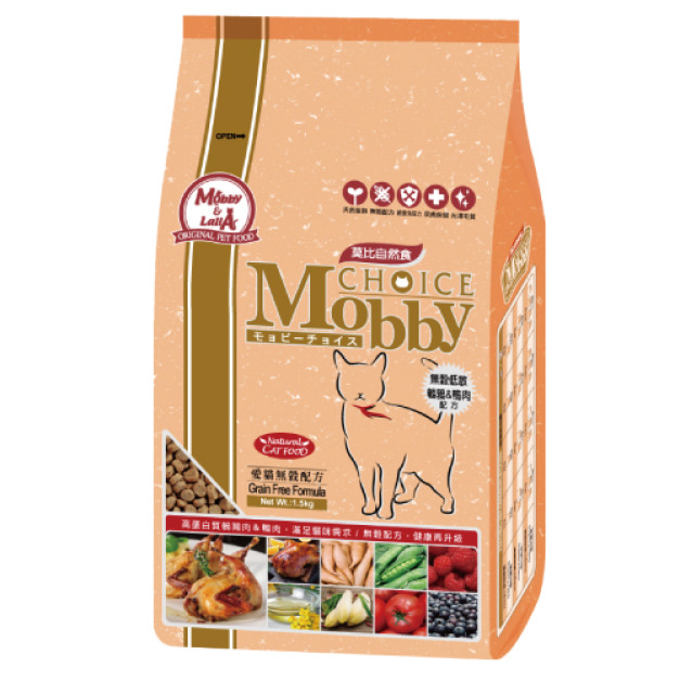 Mobby Choice莫比寵物自然食-無穀低敏全齡貓鵪鶉&鴨肉3kg