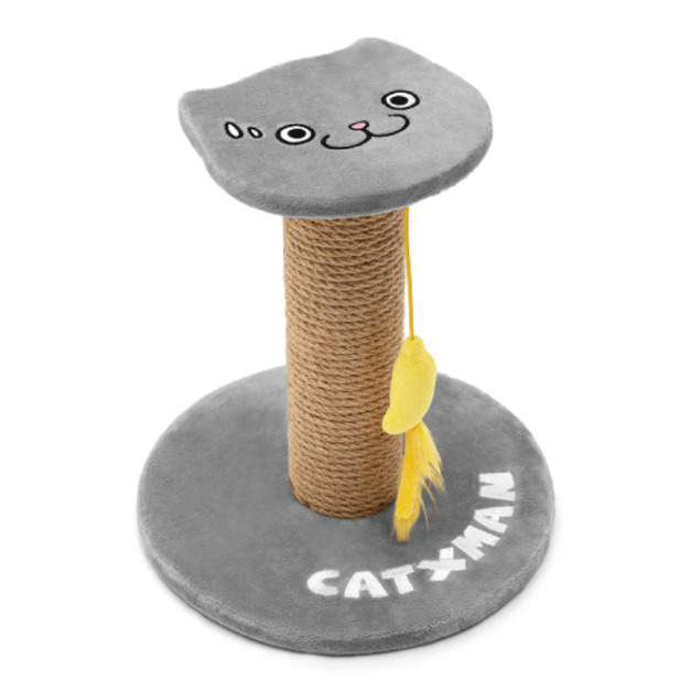 社恐灰猫造型貓抓柱