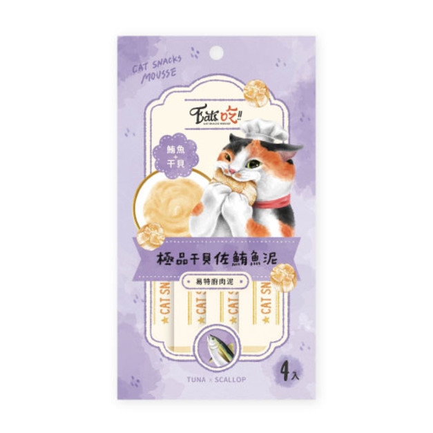 Eat's 易特廚肉泥-極品干貝佐鮪魚泥(鮪魚+干貝)15gx4條