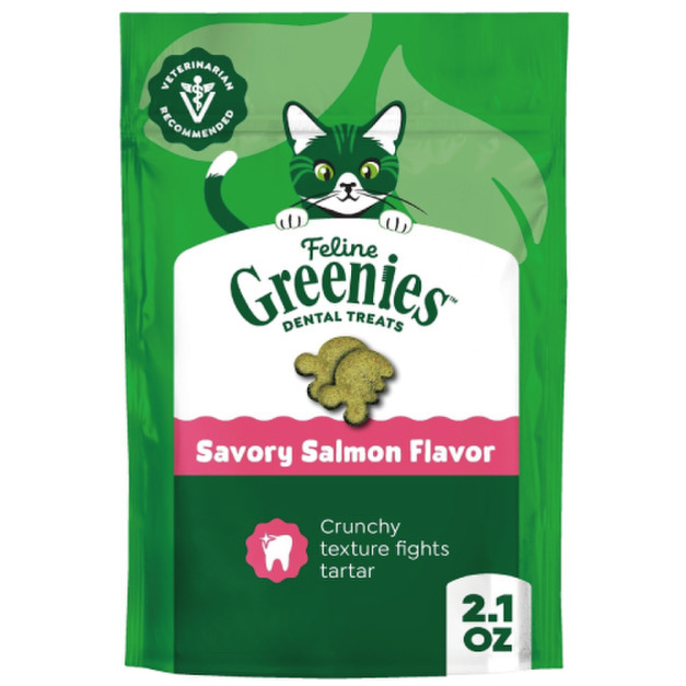 美國製 Greenies 健綠 貓咪潔牙餅-開胃鮮鮭 60g