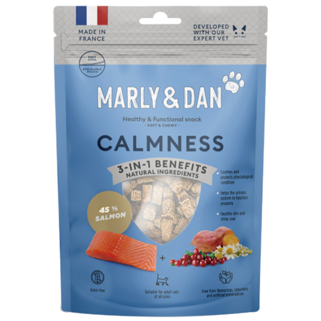 Marly&Dan 瑪麗與丹 貓用紓緩壓力&皮毛保健鮭魚柱 40g