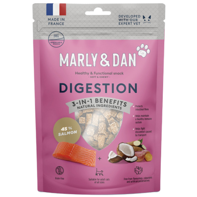 Marly&Dan 瑪麗與丹 貓用高纖&幫助除臭鮭魚柱 40g