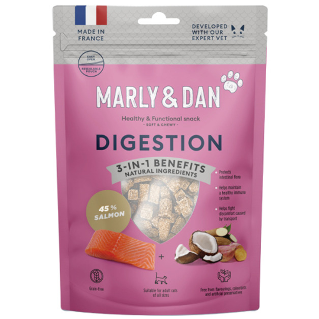 Marly&Dan 瑪麗與丹 貓用高纖&幫助除臭鮭魚柱 40g