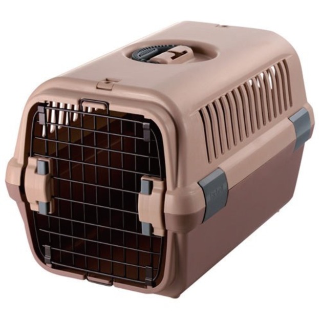 Richell卡羅 無上掀外出運輸提籠-M號棕色