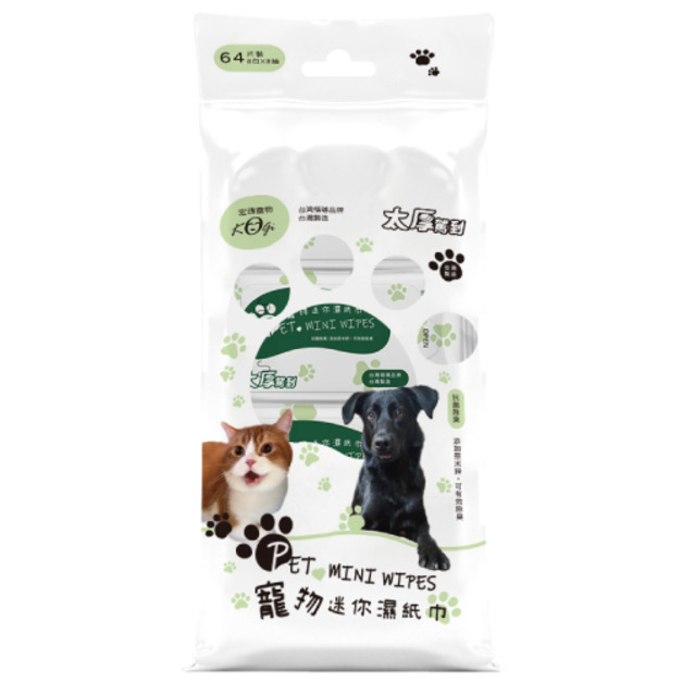KogiPet 寵物迷你濕紙巾-多彩款 8抽x8包/串