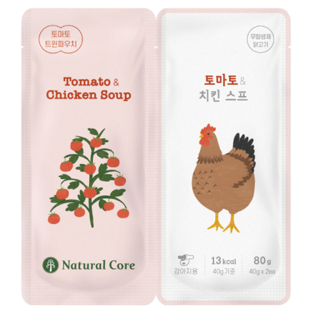 韓國 NATURAL CORE 自然核心 營養雙袋-番茄&雞肉 40gx2入