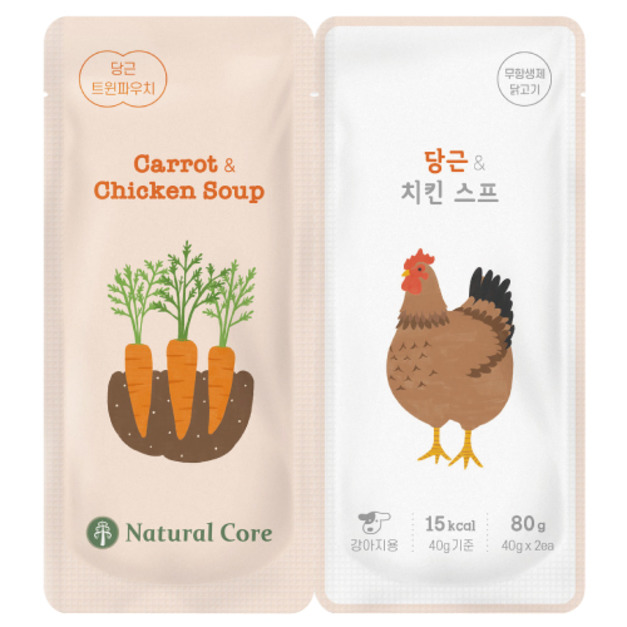 韓國 NATURAL CORE 自然核心 營養雙袋-胡蘿蔔&雞肉 40gx2入