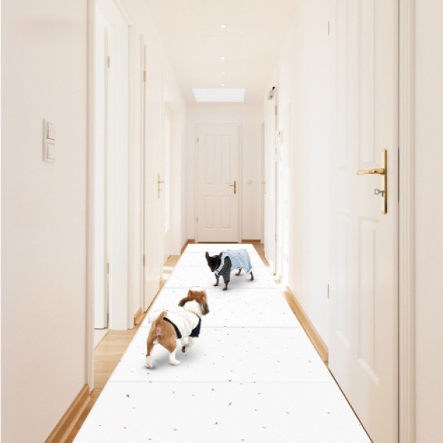 韓國製 dfang迪邦 寵物降溫遊戲地墊-摺疊走廊款240*70cm (白色點綴4折組)