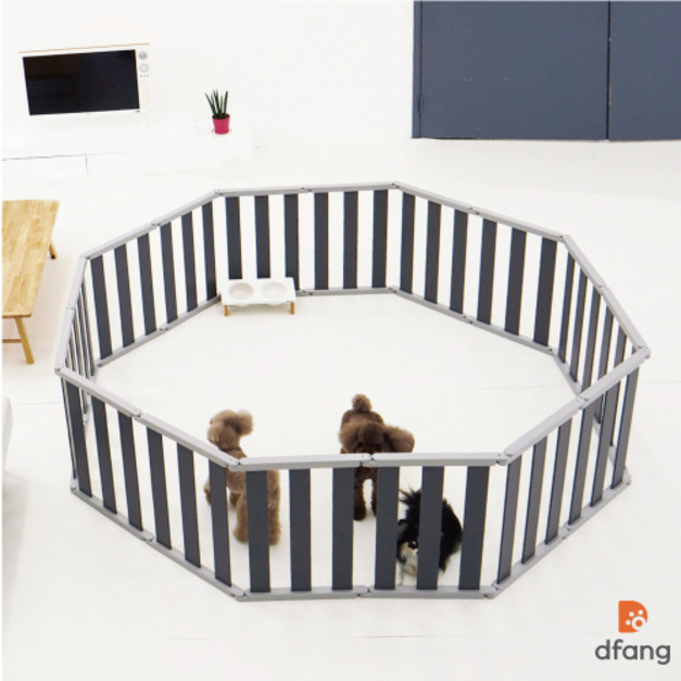 韓國製 dfang迪邦 自由組合寵物圍欄-灰色M號(46x60.5cm) 6片組