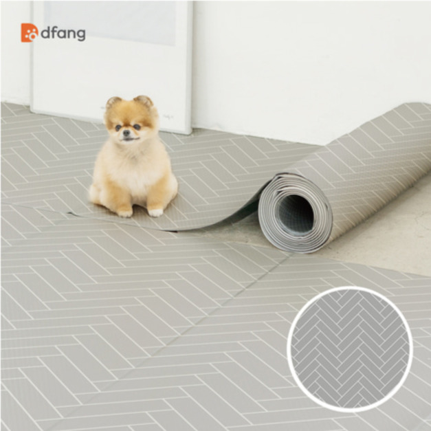 韓國製 dfang迪邦 寵物降溫遊戲地墊-摺疊款120x140cmx4mm  (灰色格調2折組)