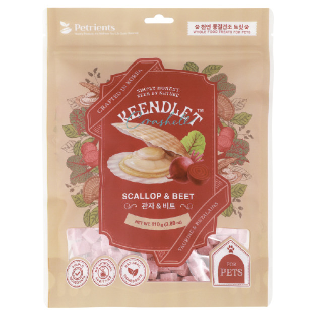 韓國 Petrients 寵萃思 小萃幸 海鮮素凍乾-扇貝＆甜菜根 110g