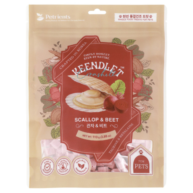 韓國 Petrients 寵萃思 小萃幸 海鮮素凍乾-扇貝＆甜菜根 110g