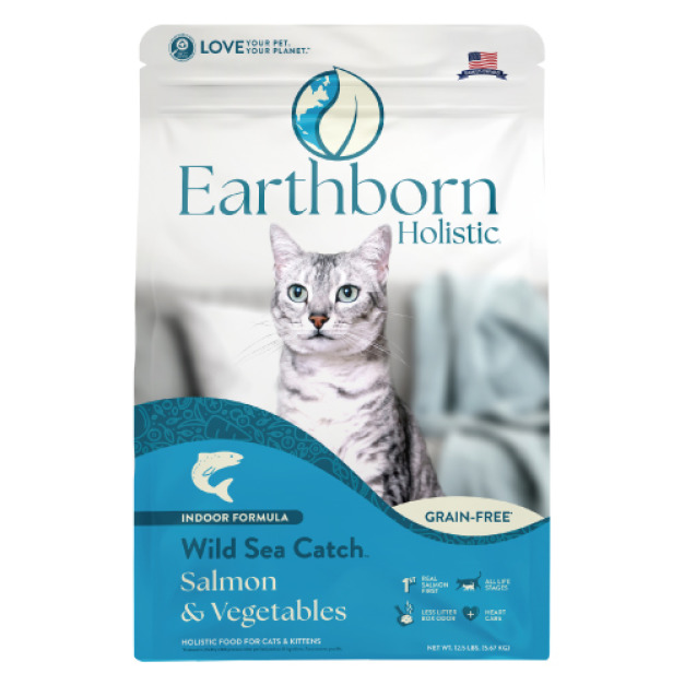 美國 Earthborn 原野優越 野生魚低敏無穀貓糧-鮭魚 12.5磅