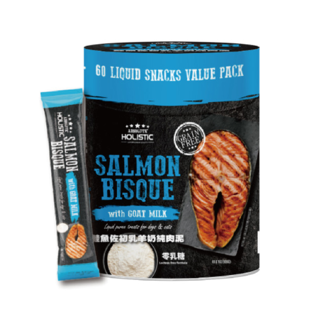 HOLISTIC 超越巔峰 犬貓純肉泥-鮭魚佐初乳羊奶 15gx60入