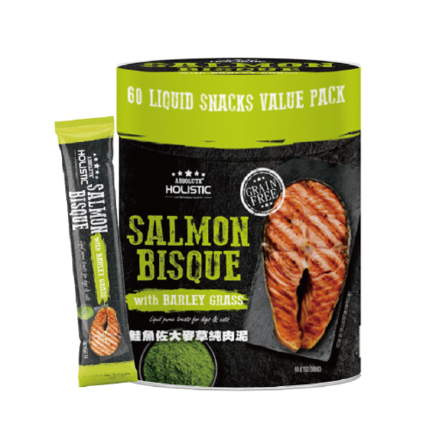 HOLISTIC 超越巔峰 犬貓純肉泥-鮭魚佐大麥草 15gx60入