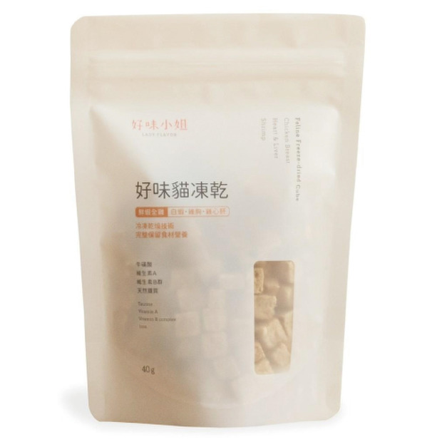LADY FLAVOR 好味小姐 好味貓凍乾-鮮蝦全雞( 白蝦、雞胸、雞心肝) 40g