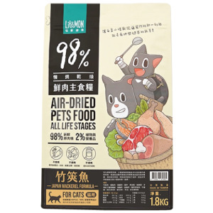 LitoMon 怪獸部落 貓族98%鮮肉主食糧-竹筴魚 1.8kg