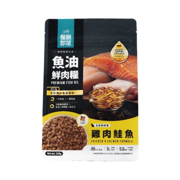 LitoMon 怪獸部落 貓用德國頂級魚油鮮肉糧-雞肉鮭魚250g
