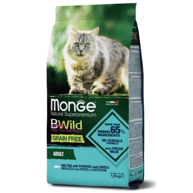 MONGE 真野無穀系列-成貓鱈魚+馬鈴薯+扁豆 1.5kg