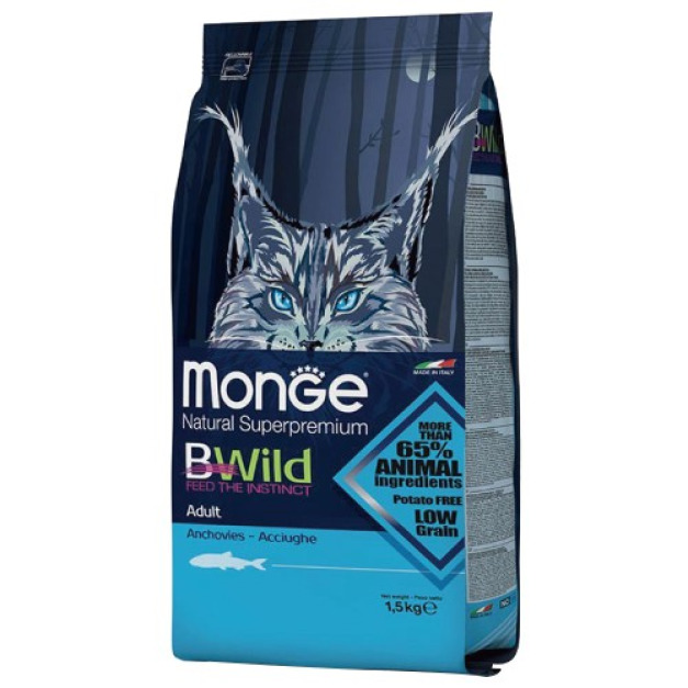 MONGE 瑪恩吉真野低穀系列-成貓鯷魚 1.5kg