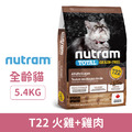 NUTRAM 紐頓 T22 無穀貓-火雞+雞肉 5.4kg_1