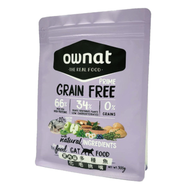 Ownat 歐娜特 全齡貓無穀全天然配方-多種魚(化毛挑嘴) 300g