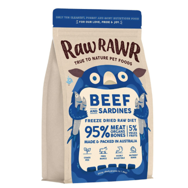 澳大利亞 Raw RAWR 原裝頂級凍乾主食-牛肉沙丁魚口味 350g