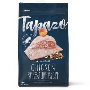 TAPAZO 特百滋 凍乾雙饗宴-成幼貓低敏海魚+雞肉配方 2LB