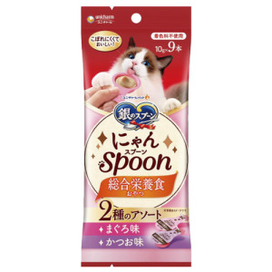 unicharm 銀湯匙 喵湯匙 綜合營養食肉泥杯-鮪魚&鰹魚 10gx9入