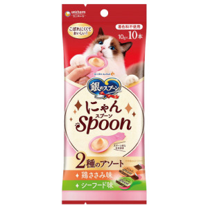 unicharm 銀湯匙 喵湯匙 貓掌肉泥杯-雞肉&海鮮 10gx10入